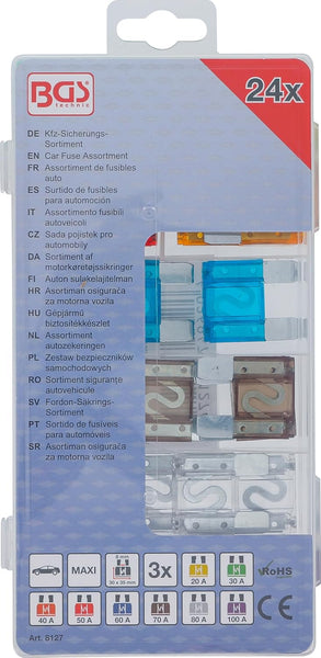 BGS 8127 | Car Fuse Assortment | Maxi | 24 pcs.