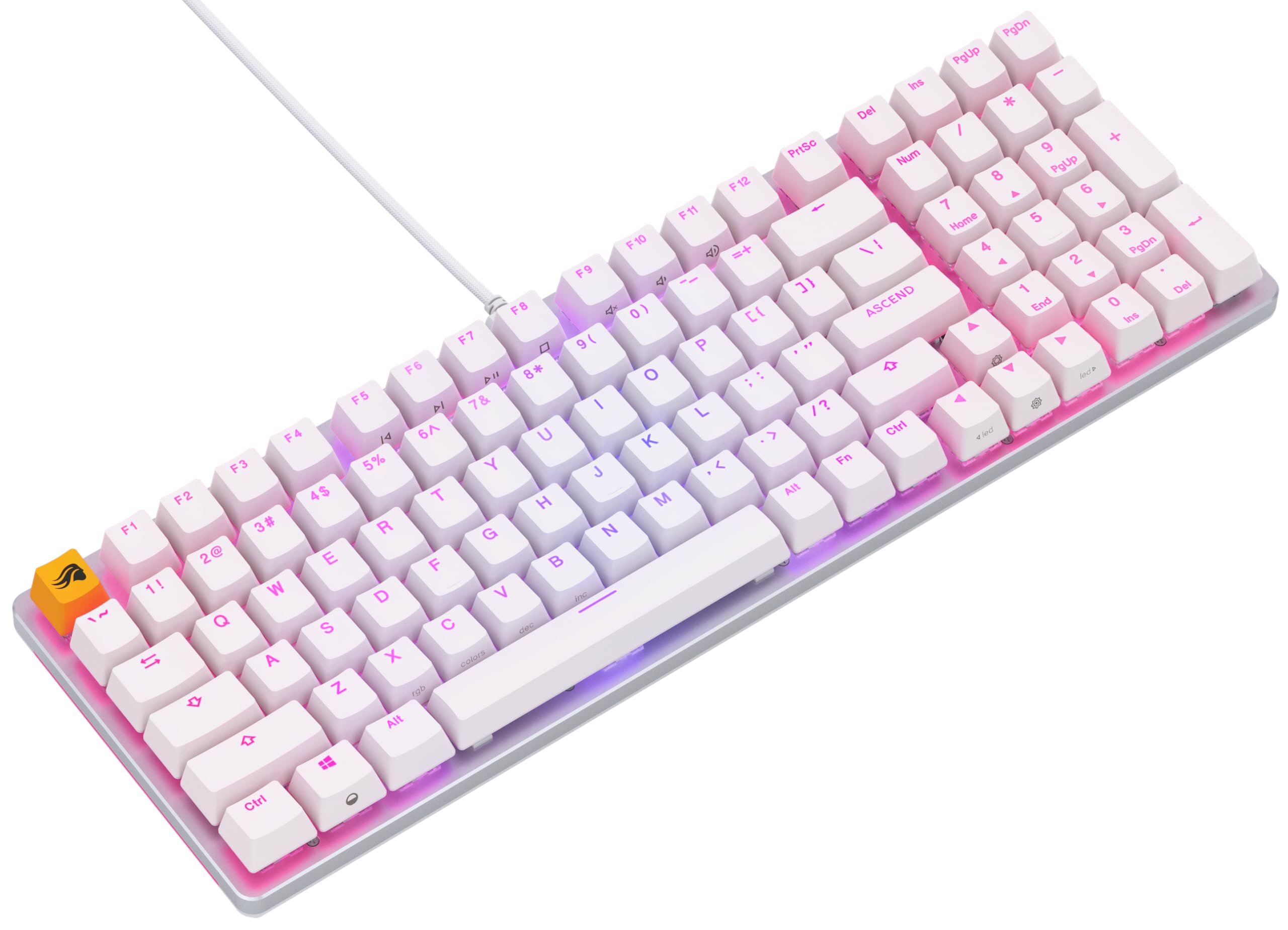 Glorious Gaming GMMK 2 Full Size (96%) - Mechanical Gaming Keyboard, Aluminium Frame, Customisable, Doubleshot Caps, Fox Switches, Per Key RGB, Full NKRO, English UK QWERTY Layout - Pink