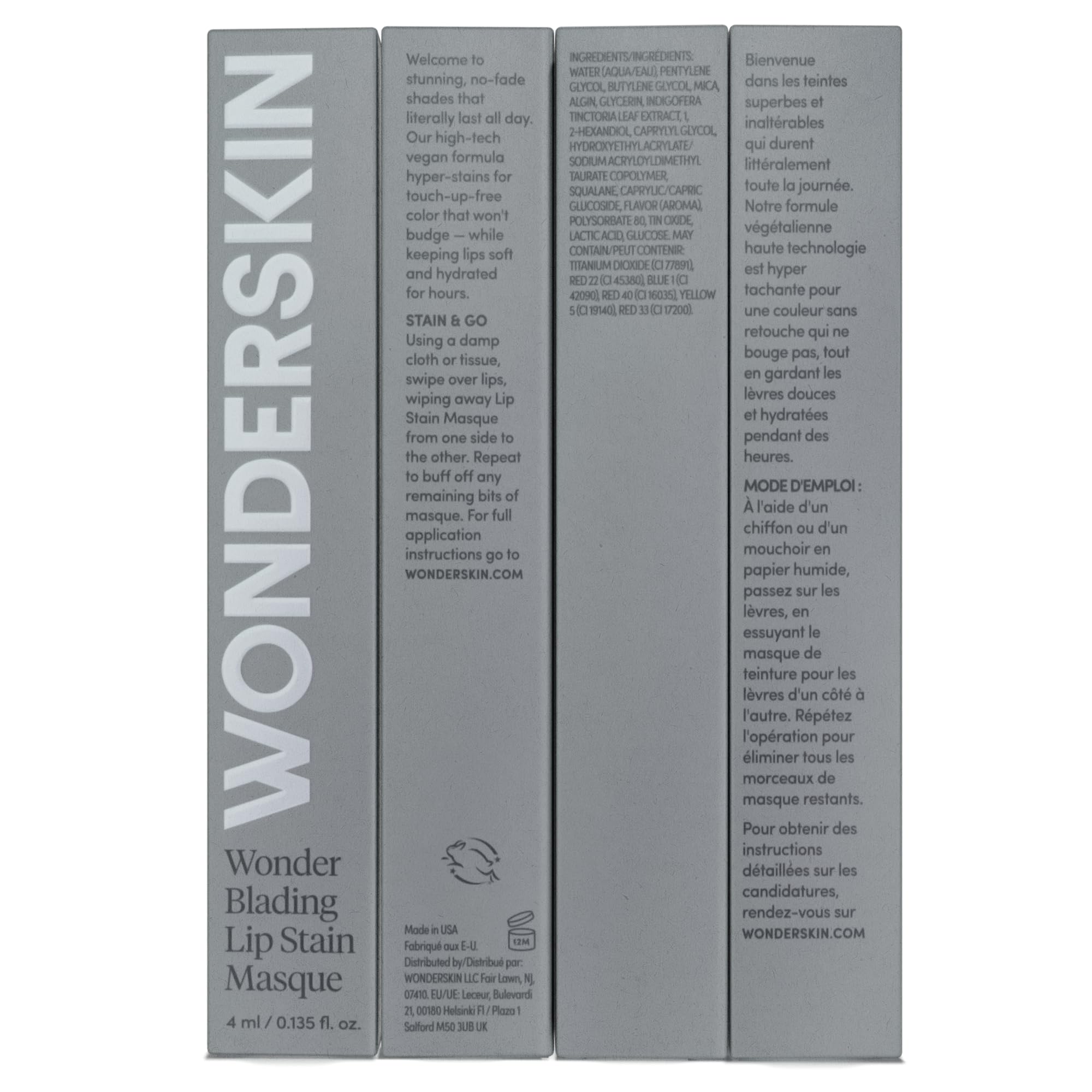 Wonderskin Wonder Blading All Day Lip Stain Peel Off Masque and Reveal Kit - Long Lasting, Waterproof Nude Lip Tint, Transfer Proof Natural Makeup Stain Kit (Whimsical)