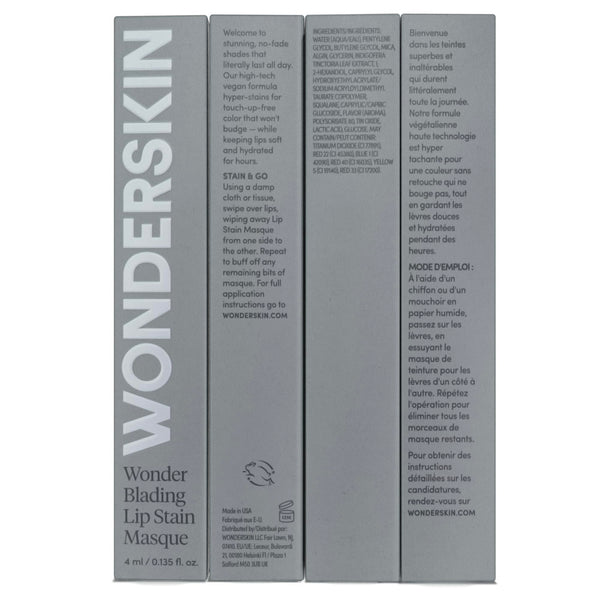 Wonderskin Wonder Blading All Day Lip Stain Peel Off Masque and Reveal Kit - Long Lasting, Waterproof Nude Lip Tint, Transfer Proof Natural Makeup Stain Kit (Whimsical)