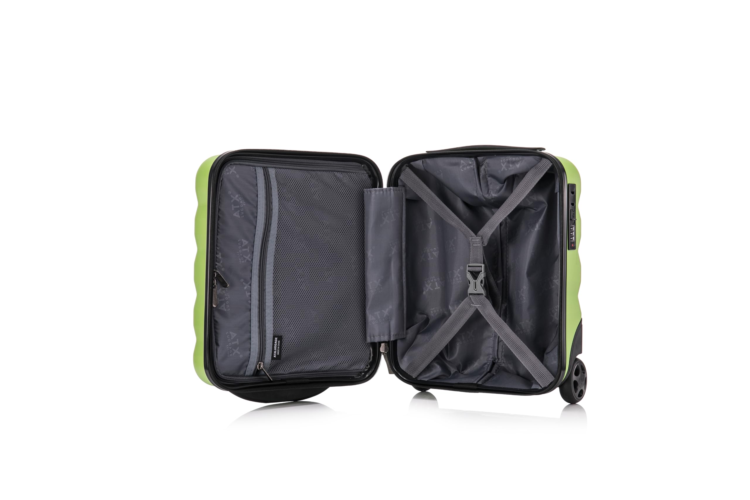 ATX Luggage Suitcase Large on 4 Dual Spinner Wheels Super Lightweight ABS Hard Shell Hold Check in with Built-in TSA Lock (Orange, 110 Liter)