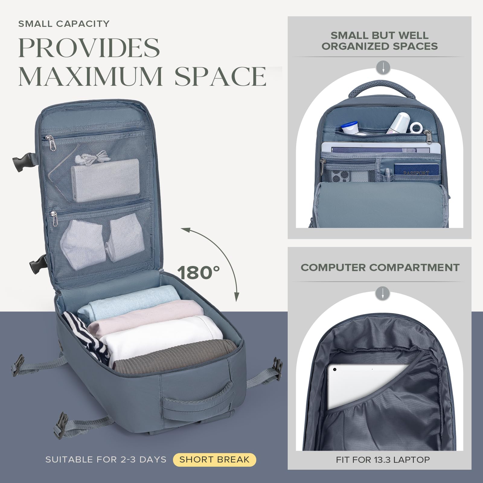 Cabin Bags 40x20x25 for Ryanair Underseat Carry-ons Bag Hand Luggage Bag Travel Backpack Cabin Size 20L