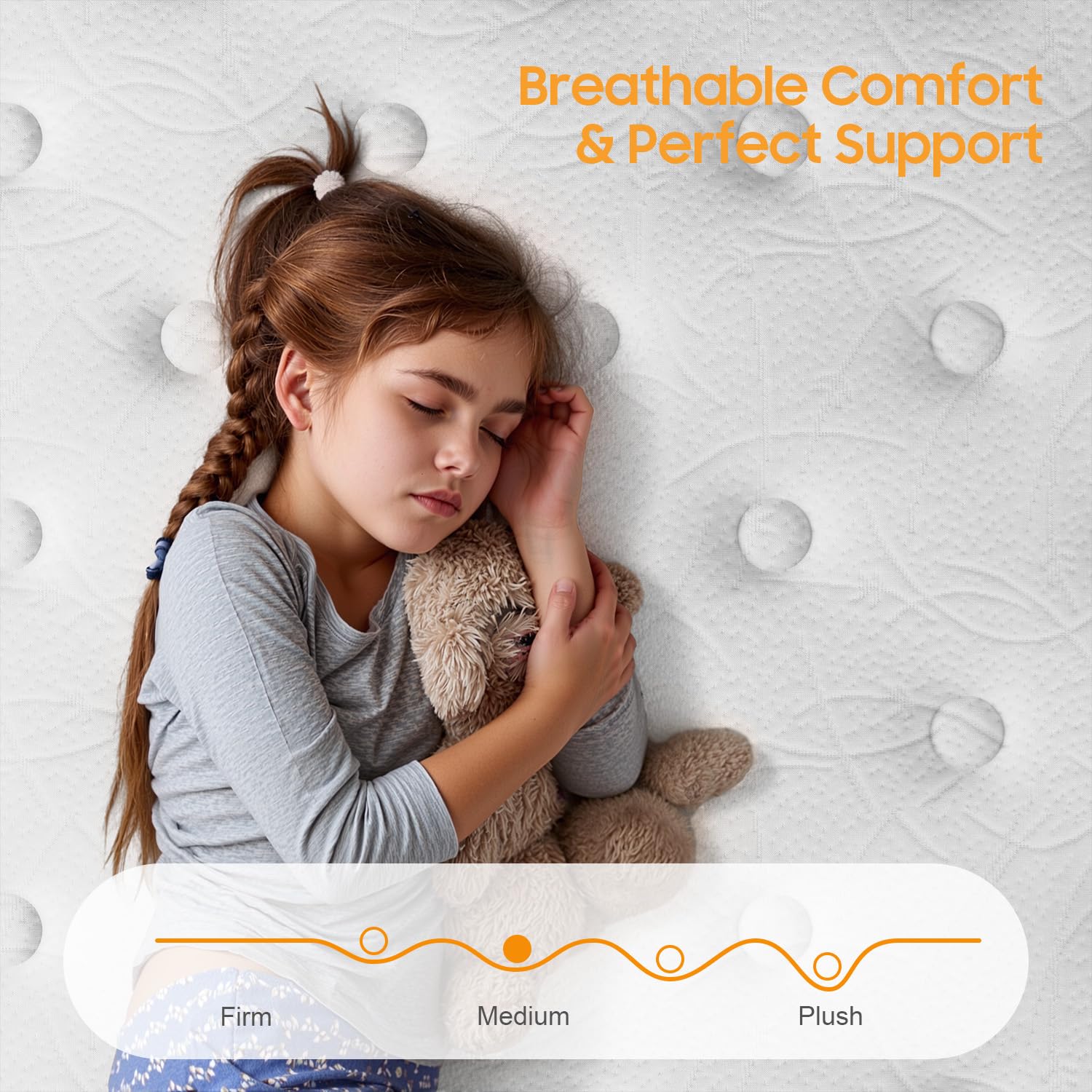 Double Mattresses 10 Inch Hybrid Memory Foam Mattress 4FT6, 7 Zone Orthopedic Double Mattress, Pocket Spring Medium Firm Breathable Soft Fabric, with Motion Isolation, with OEKO TEX(135x190x25cm)