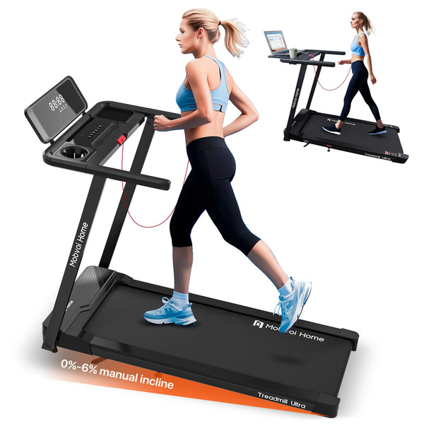 Mobvoi Home Smart AI Treadmill Ultra 6% Incline 3 in 1 Walking Pad Treadmills for Home Office TicSports APP 2.5HP Running Treadmill Handrail Holder for Cup Phone Laptop Speaker 12KMH 120KG