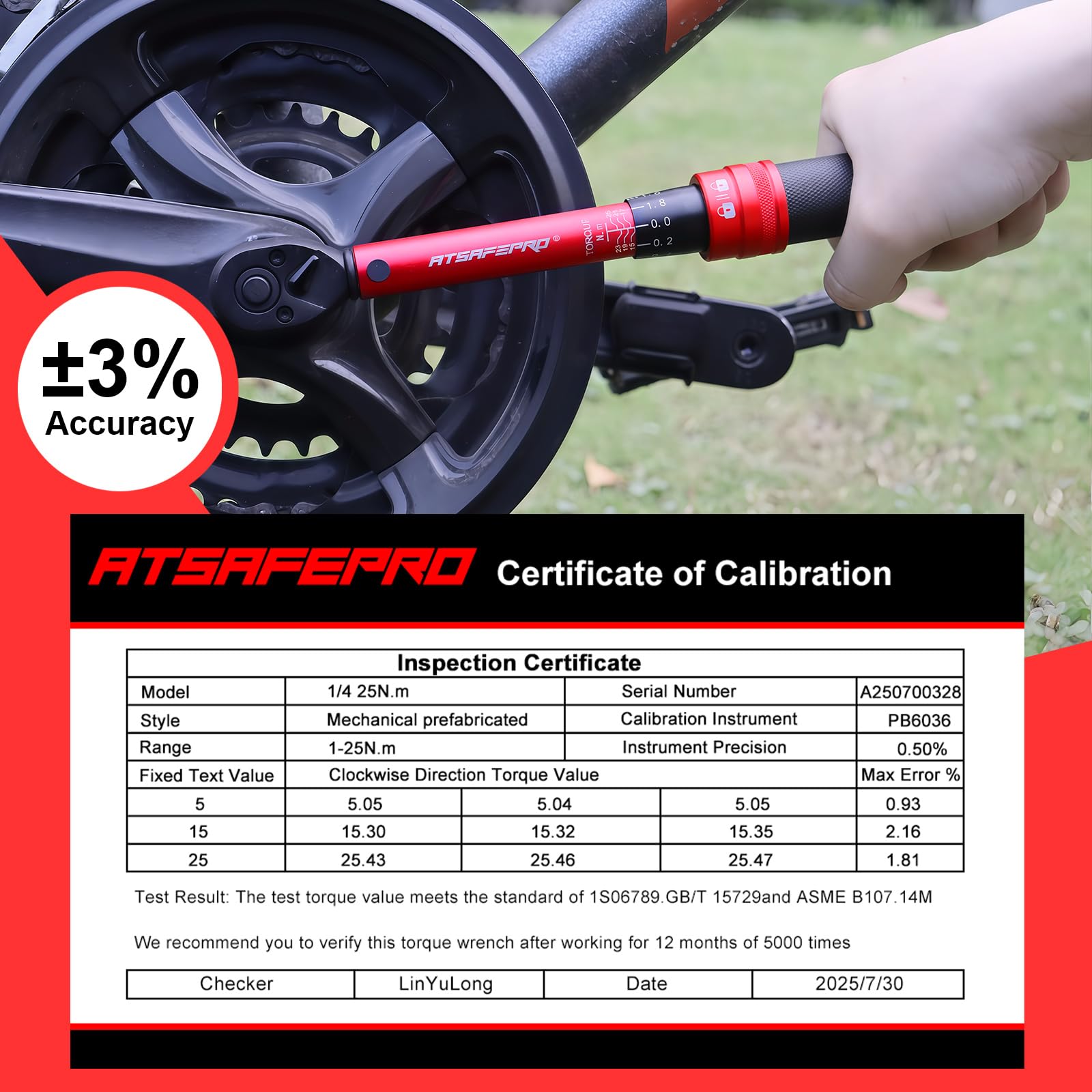 ATsafepro Torque Wrench 3/4 Inch, 100-600 Nm Torque Wrenchs, ±3% Error Accuracy with 48 Teeth Dual-Direction Adjustable for Repair of Car, Truck, Tractor