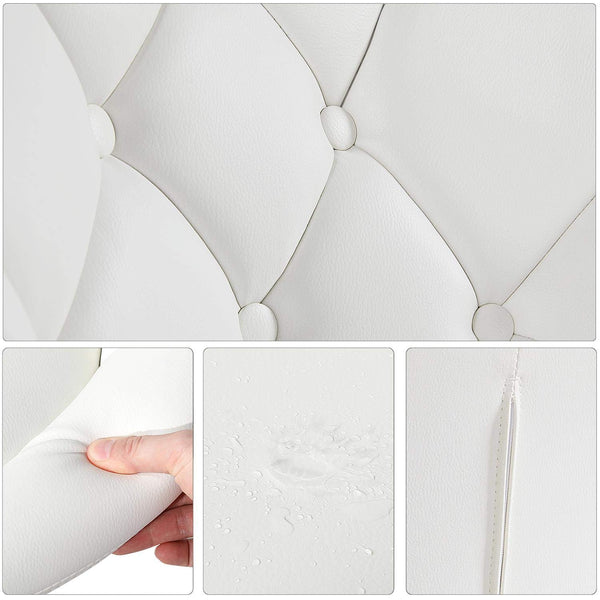 Yaheetech Swivel Vanity Chair Dressing Table Chair Comfy Vanity Stool for Bedroom Salon Make up Room, White