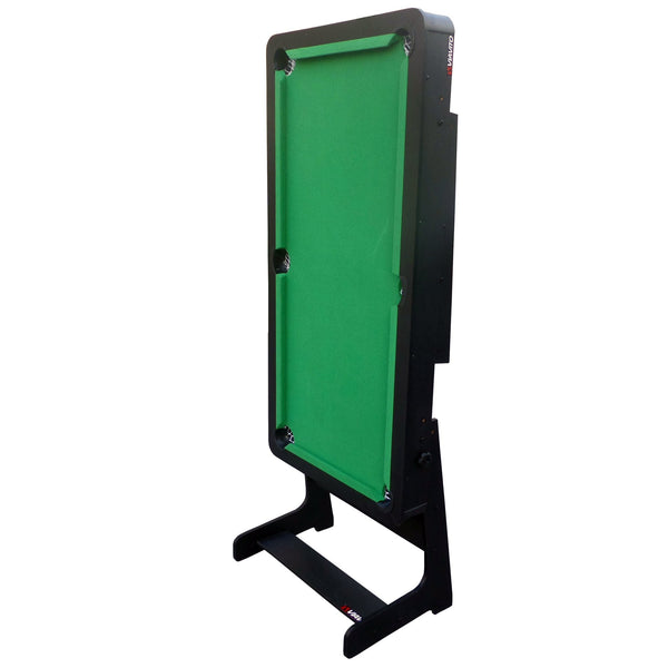 VIAVITO PT100X Folding Pool Billiards Table with Accessories, Space Saving Steady Portable Family Leisure Game Table Set for Kids & Adults w/Cues, Balls, Chalk, Triangle & Brush