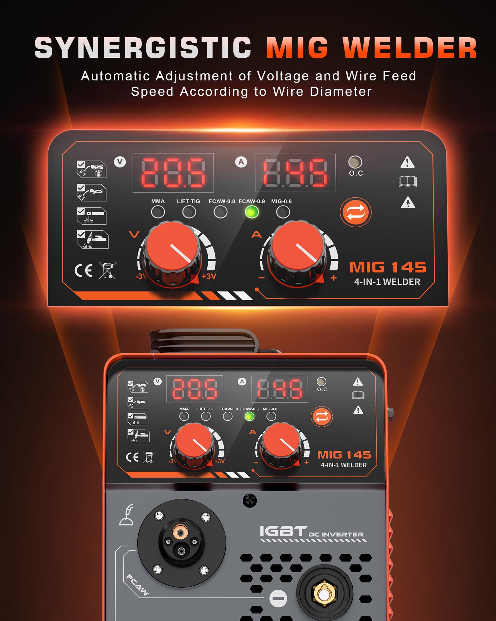 FEIFANKE MIG Welders 240V 250A 6 in 1 Without Gas MIG/Gas MIG/MMA/Lift TIG/Spot Welding/Single Pulse MIG Welding Machine IGBT Inverter Gasless MIG Welders with Fast Wire Feed Gas Test