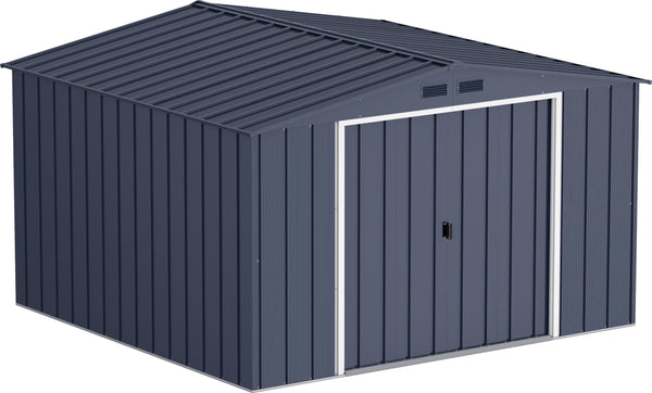 Duramax ECO 8 x 8 (6.35 m2) Metal Garden Storage Shed, Hot-Dipped Galvanized Metal Garden Shed, Tool Storage Shed, Strong Reinforced Roof Structure, Maintenance-Free Metal Shed, Anthracite