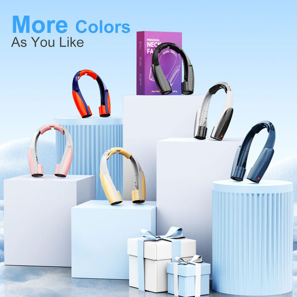 8000mAh Portable Neck Fan, Neck Air Conditioner with 6 Powerful Speeds, Hands-Free 360° Cooling Neck Fan, Rechargeable USB Fan Bladeless Wearable Foldable Mini Fan for Men Women Home Office Outdoor
