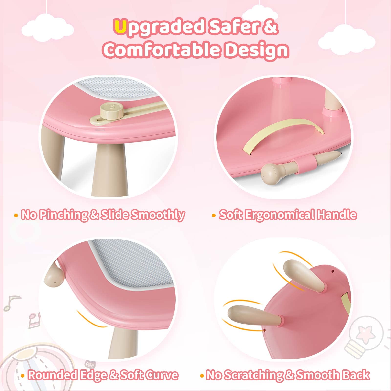 Kikidex Magnetic Drawing Board, Toddler Girl Toys for 1-2 Year Old, Doodle Board Pad Learning and Educational Toys for 1 2 3 Year Old Baby Kids Birthday Gift (Pink)