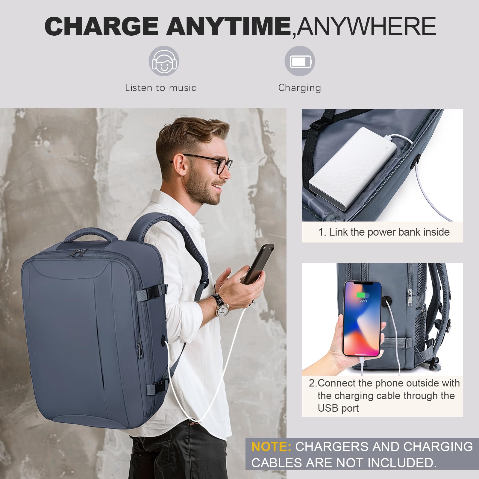 for Easyjet Cabin Bag 45x36x20, Travel Backpack with TSA Approved Clear Bag, Carry-ons Cabin Backpack for Travelling Underseat Cabin Bag Laptop Backpacks Luggage Set