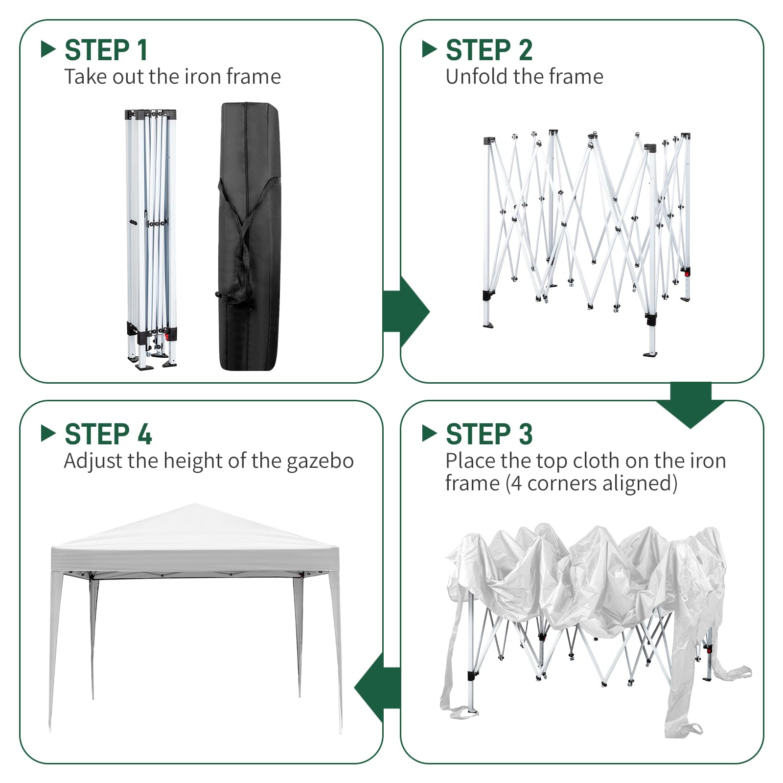 Bonnlo Pop Up Gazebo with Sides 3m x 3m, Easy Setup Instant Outdoor Canopy, Folding Garden Gazebo, Party Tent Grey
