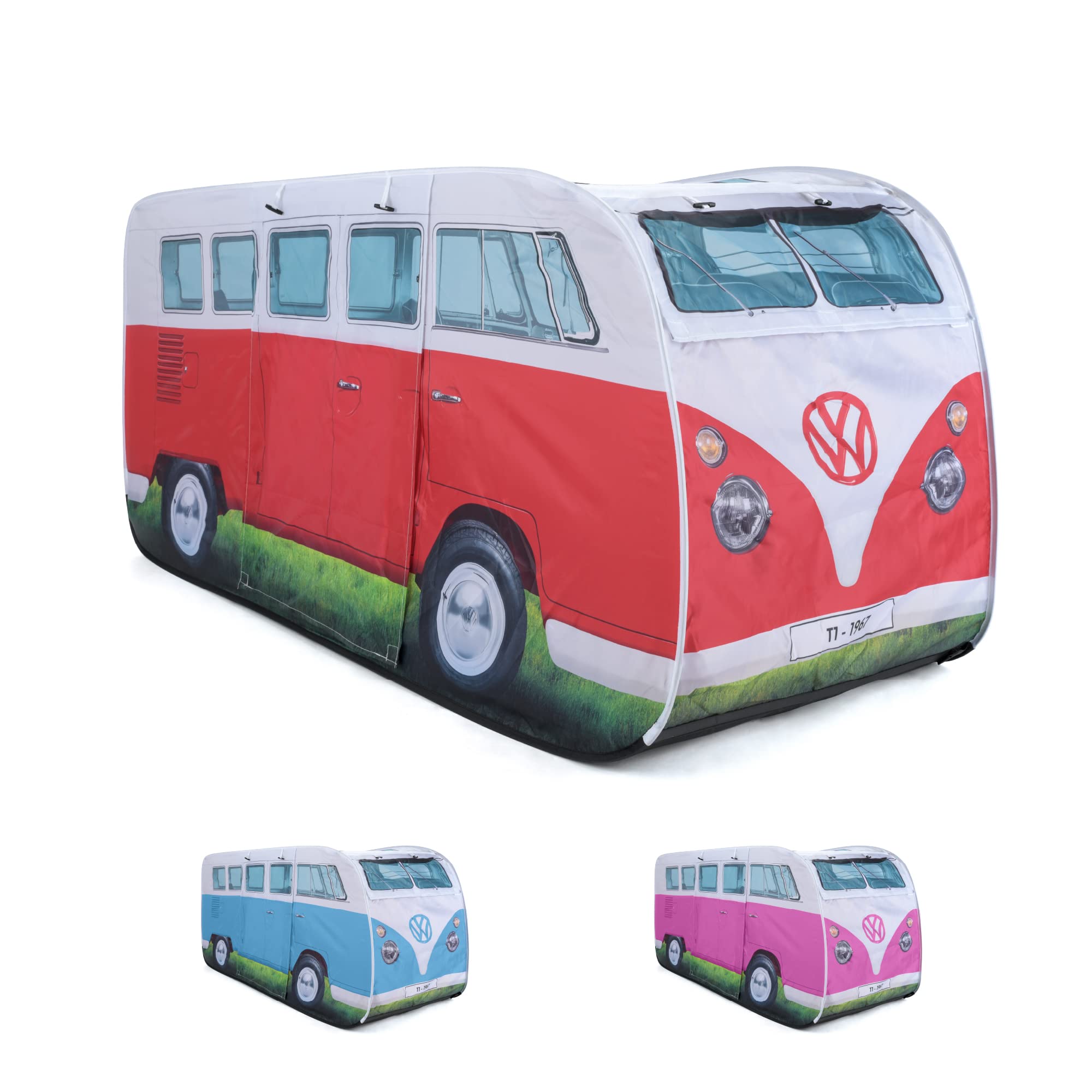 Volkswagen Camper Van Kids Pop Up Tent - Official VW UPF50+ Foldable Play Tent for Girls Boys - Multiple Colours