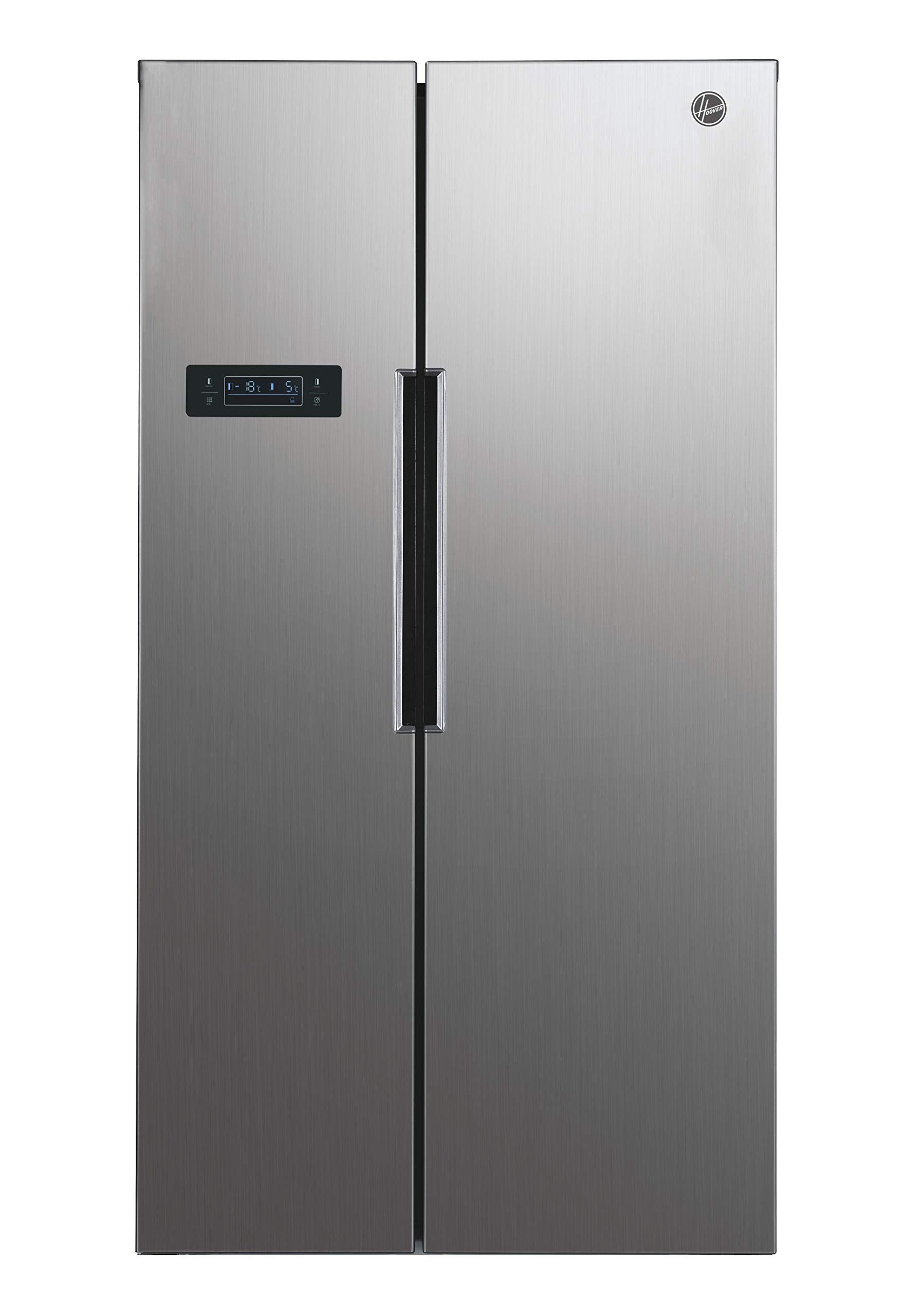 Hoover H-FRIDGE 500 MAXI Freestanding American Fridge Freezer with Water Dispenser, Side by Side, Total No Frost Technology, E Class, 532L Total Capacity, Inox, 91x67x177 cm - HHSBSO6174XWDK-1
