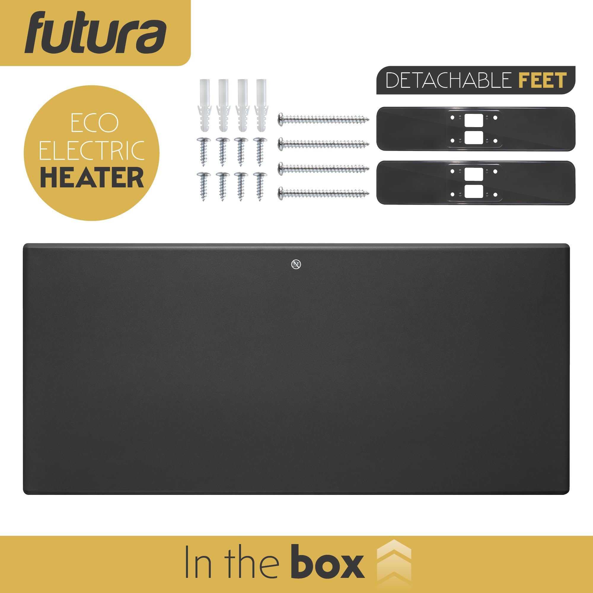 Futura 2000W Grey Electric Radiator Heaters for Home, Bathroom Safe Electric Heater Setback Timer Lot 20 & Advanced Thermostat Control Wall Mounted or Floor Standing Low Energy Panel Heater