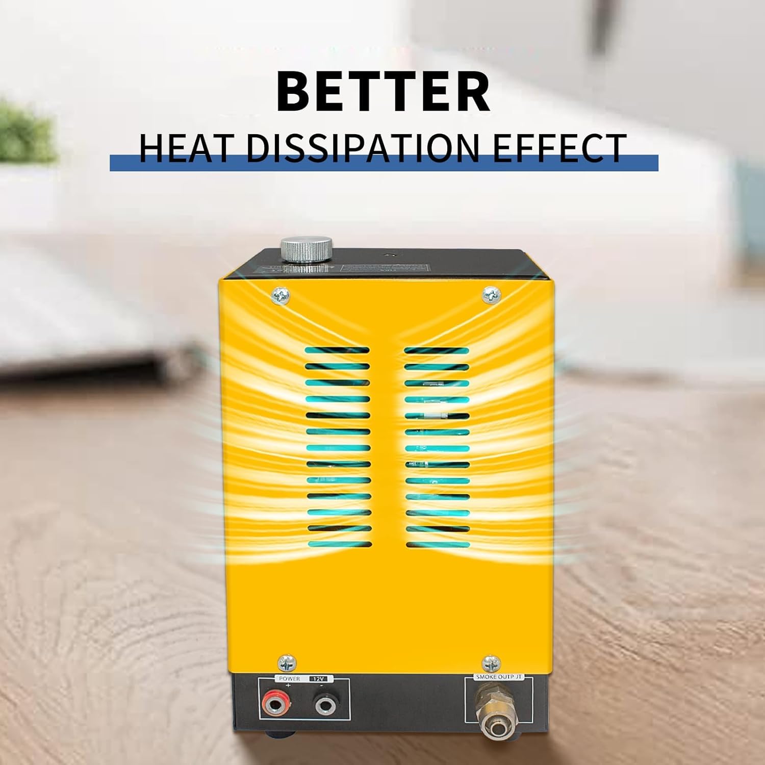 SOLARY Auto EVAP Smoke Machine with Pressure Indicator for Leak Detection - DC12V, Yellow