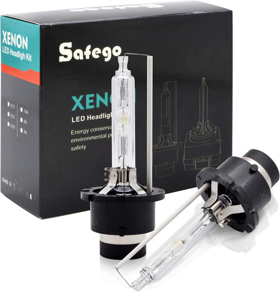 Safego D1S Xenon Bulb 35W 8000K HID Headlight Super Bright Discharge Lamp Replace HID Kit 12V Car Bulbs Ice Blue LED Exterior Headlamp Bulbs, Pack of 2