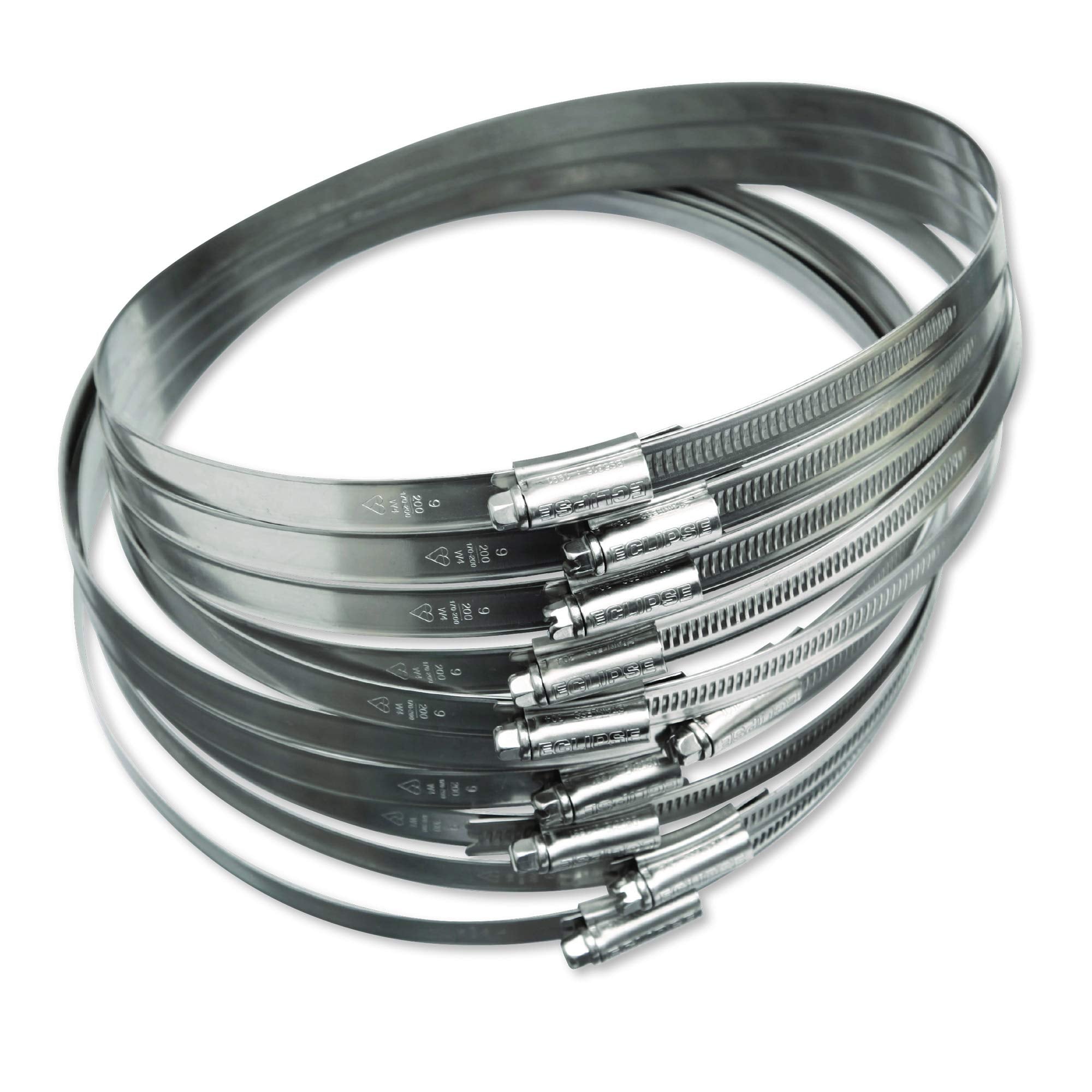 Eclipse Professional Tools ECW1-2A W1 Box of 10 35-50mm (1 ⅜" - 1 ¾") Mild Steel Worm Gear Hose Clamps