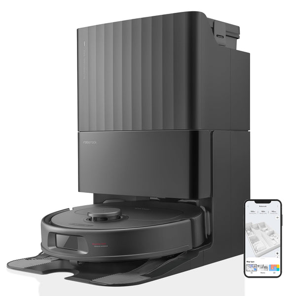 roborock Qrevo S Robot Vacuum Cleaner, 7000Pa Suction, LiDAR & Reactive Tech Obstacle Avoidance, Multifunctional Dock, Auto Mop Washing&Drying, Self-Emptying&Refilling, 10mm Mop Lifting (White)