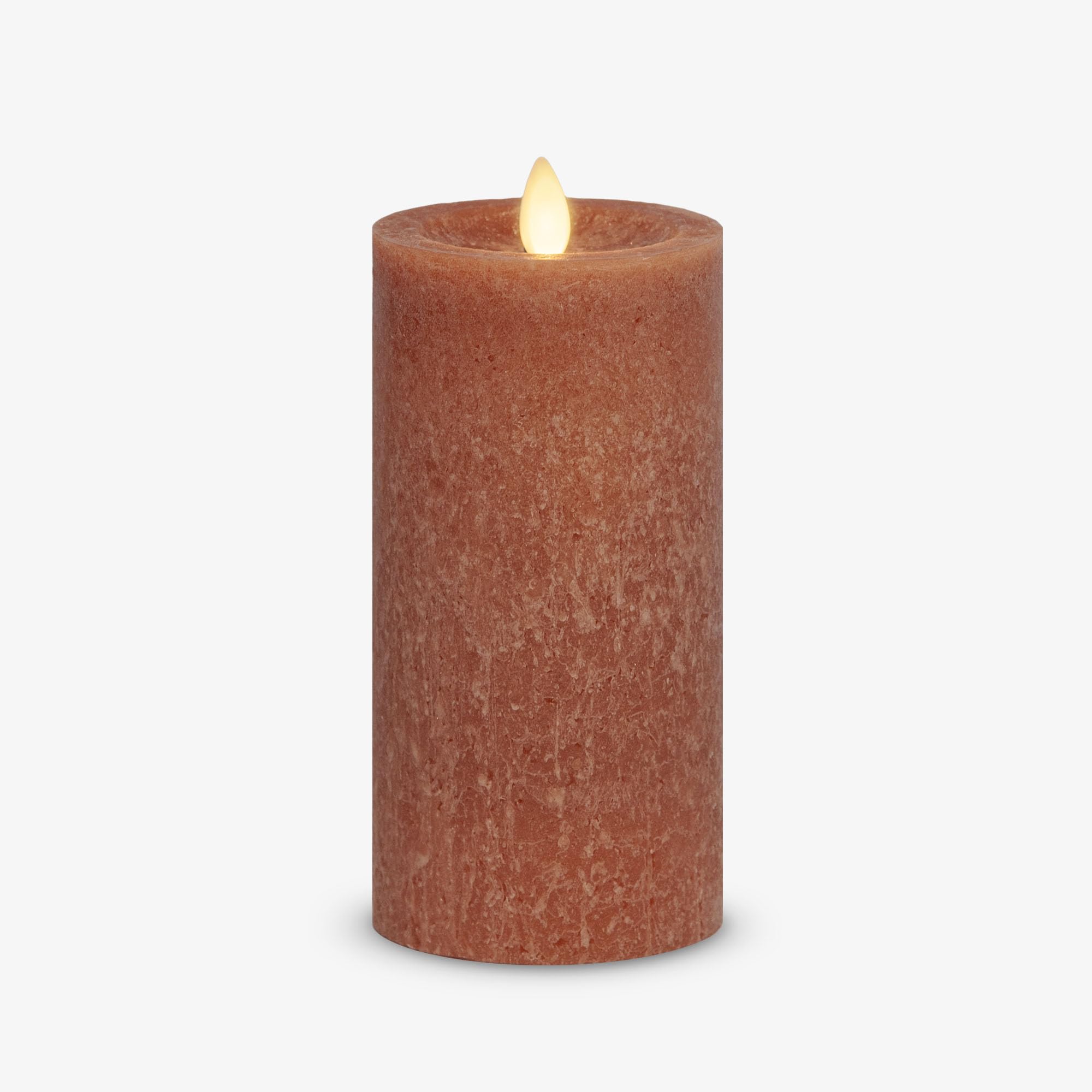 Luminara Adobe Seaglass Flameless Candle Moving Flame LED Pillar, Unscented, Real Wax with Recessed Edge, Battery Operated (3" x 6.5")