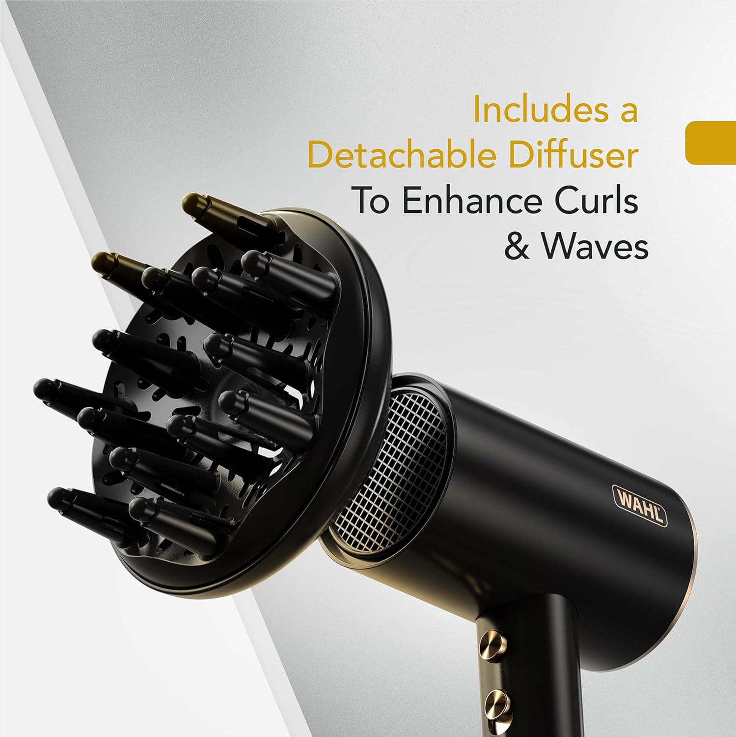 Wahl Ionic Flow Hairdryer, Professional Drying, Frizz-Free, Powerful, Lightweight, Cold Shot, Heat Concentrating, Diffuser, Fast Speed, Styling, Compact, Travel