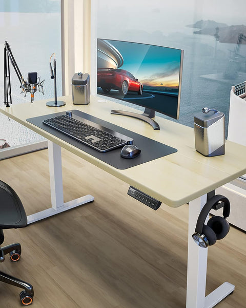 ErGear Electric Standing Desk Height Adjustable 120 x 60cm, Sit Stand Desk with 4 Memory Smart Pannel for Home Office with Splice Board