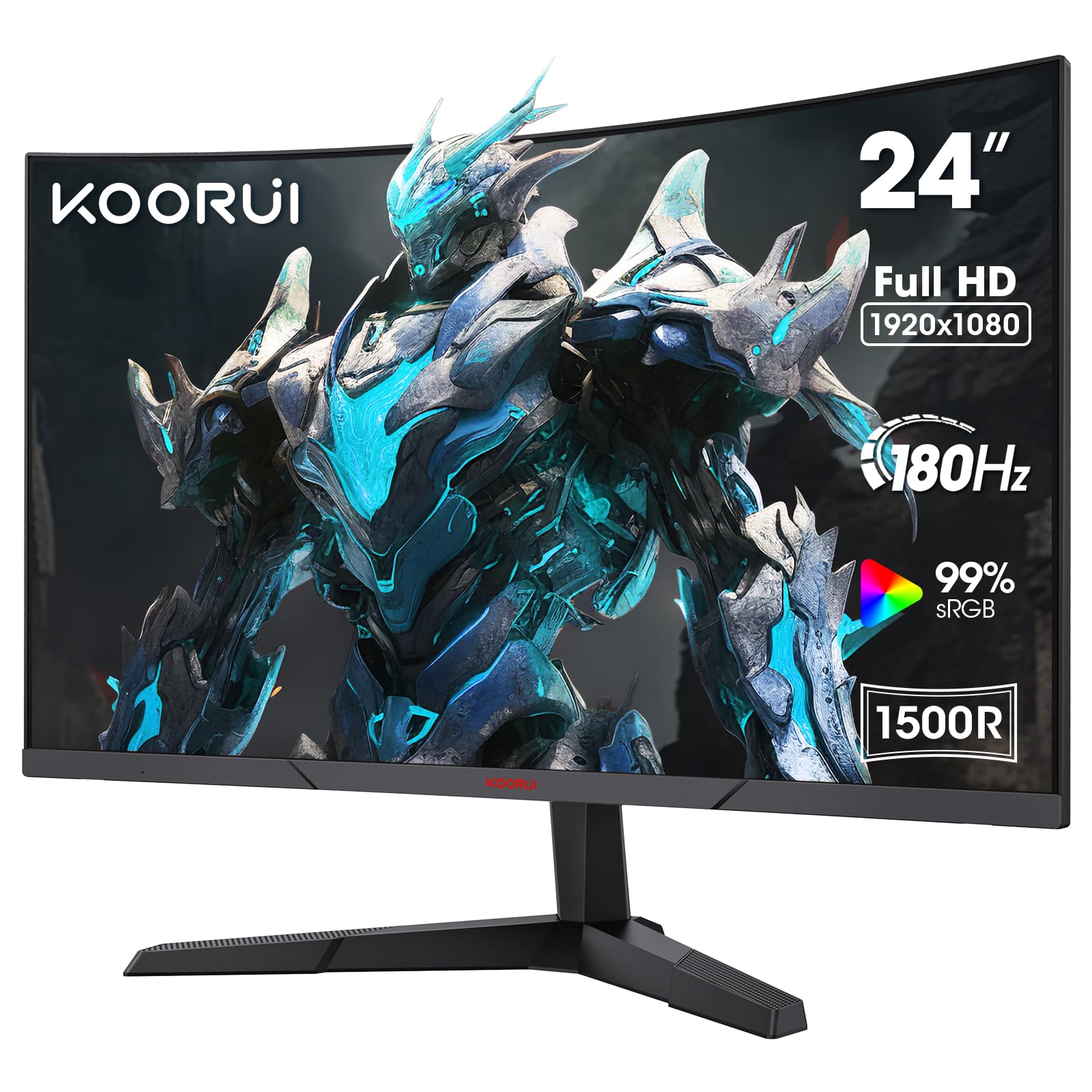 KOORUI 34 Inch Ultrawide Curved Gaming Monitor, 165Hz, WQHD 1440P, 1000R, MPRT 1MS, HDR 400, 2x HDMI 2.0, 1x DisplayPort 1.4, AdaptiveSync, Tilt/Height Adjustable, Black