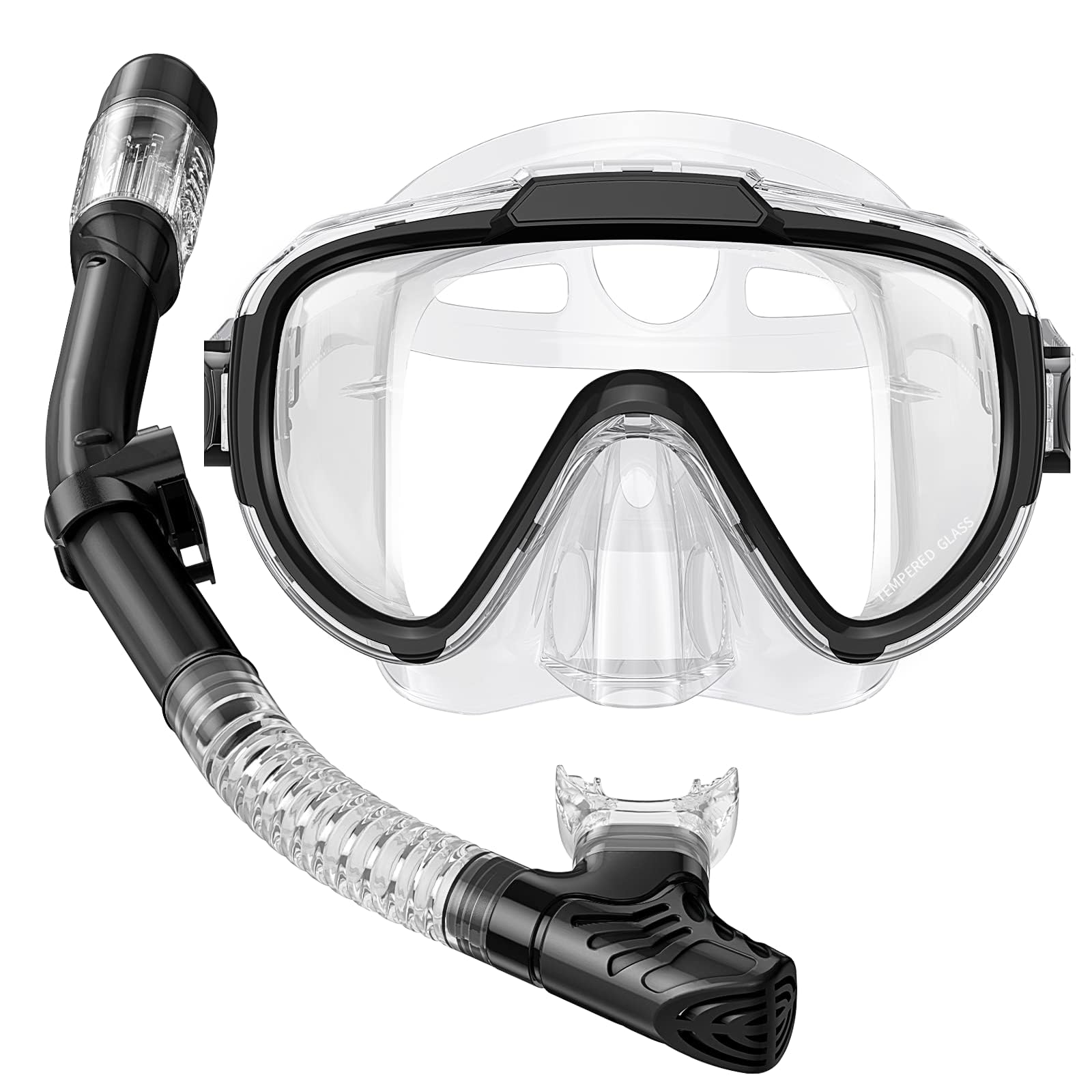Lealinga Snorkel Set Adults Snorkel Mask Anti-Fog Panoramic View Diving Mask Dry Top Snorkel Kit with Travel Bag Diving Set for Snorkeling Scuba Diving Swimming Travel