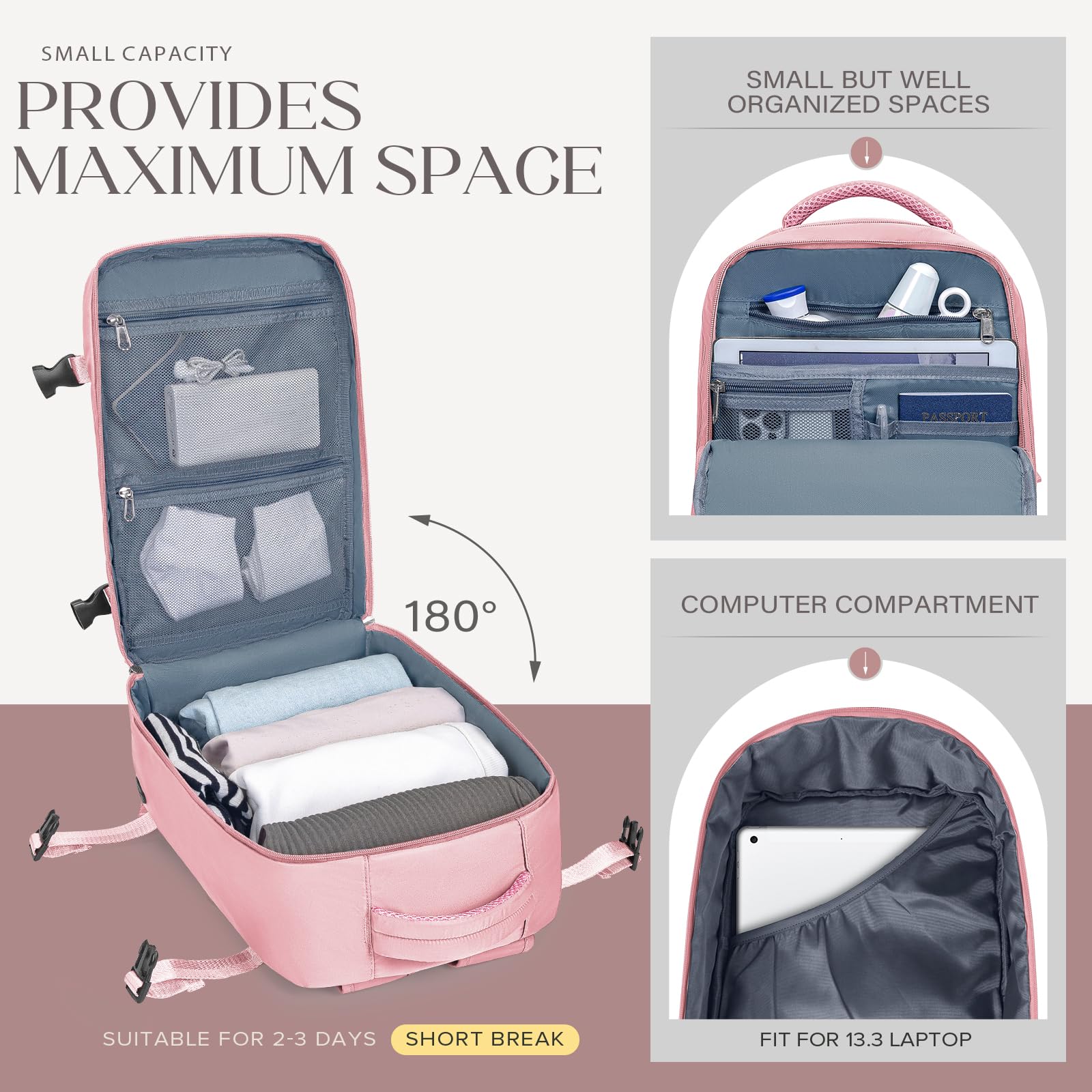 Cabin Bags 40x20x25 for Ryanair Underseat Carry-ons Bag Hand Luggage Bag Travel Backpack Cabin Size 20L