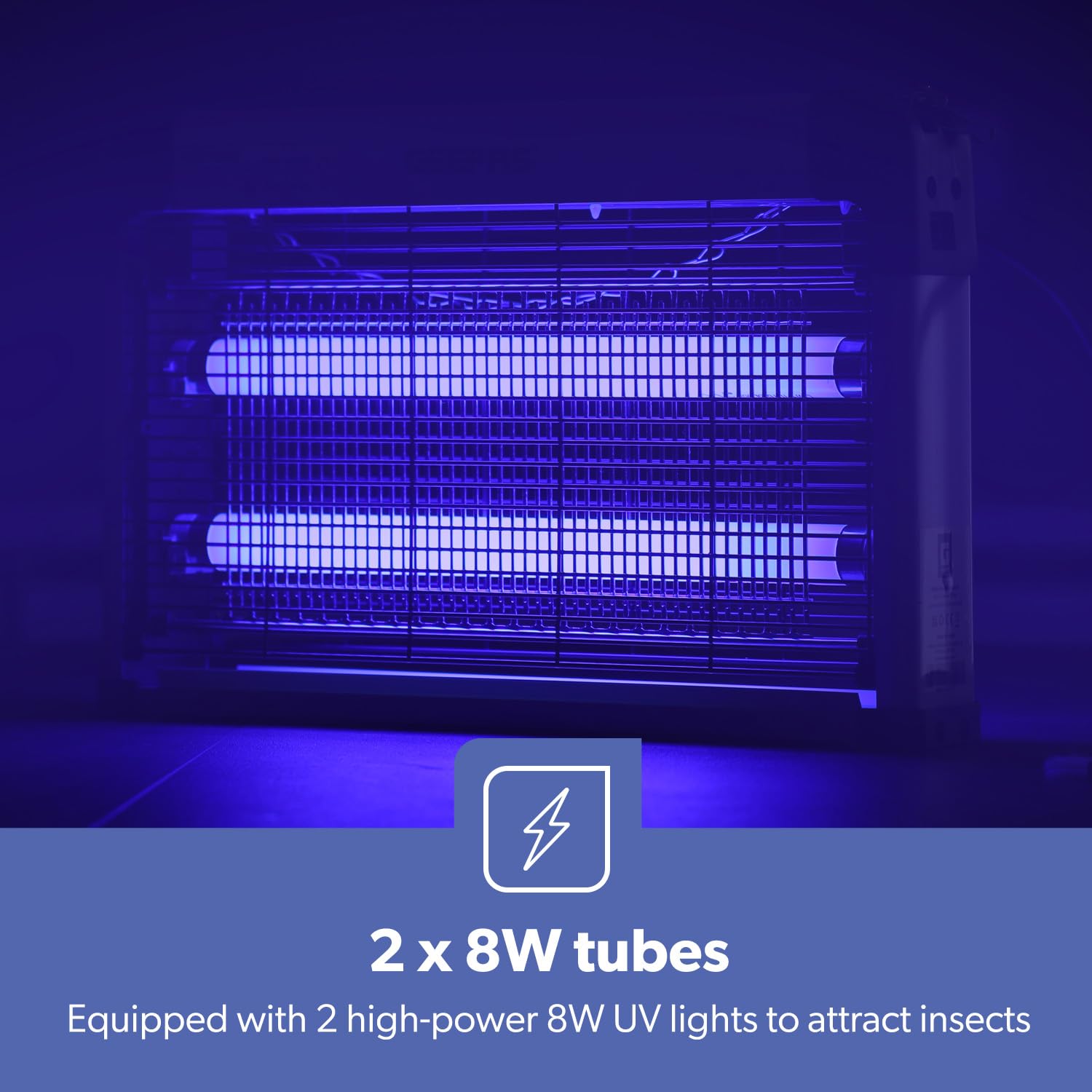 Geepas Electric Fly Killer & Bug Zapper | Powerful UV Light Indoor Insect Trap for Flies, Mosquitoes, Wasps | 50M² Coverage | Odourless & Low Noise | Plug-in Eco-Friendly Pest Control 20W