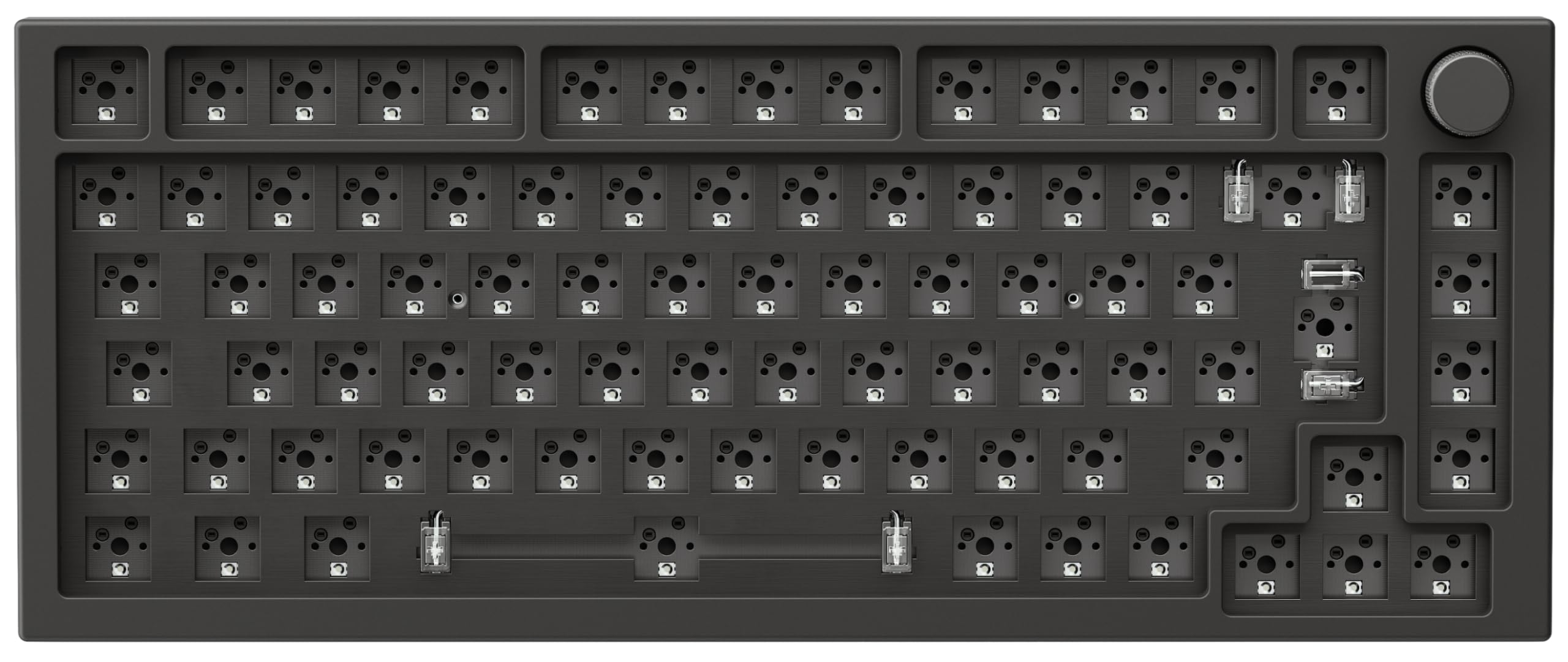 Glorious Gaming GMMK PRO 75% Barebones (Frame Only) - Modular Mechanical Gaming Keyboard, TKL Size (75%), 1.5kg Frame, RGB, Customisable, 5-Pin Switch Support, International/ISO Layout - Black Slate