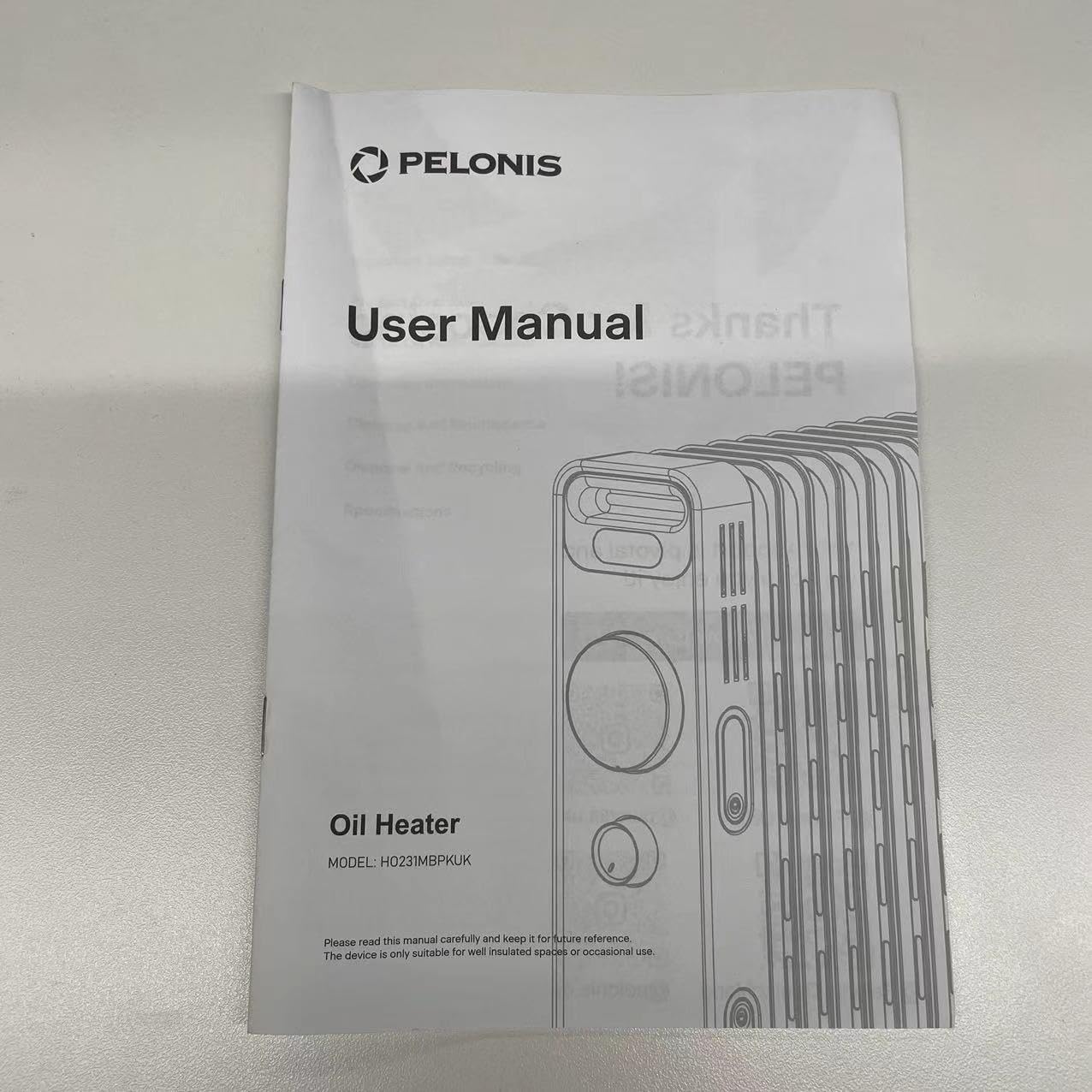 PELONIS Oil Filled Radiator with Adjustable Thermostat, Electric radiator with 3 Heat Settings, Adjustable Thermostat, Tip-Over & Overheat Protection, 11 Fin - Energy Efficient - 2.3kW 215ft²