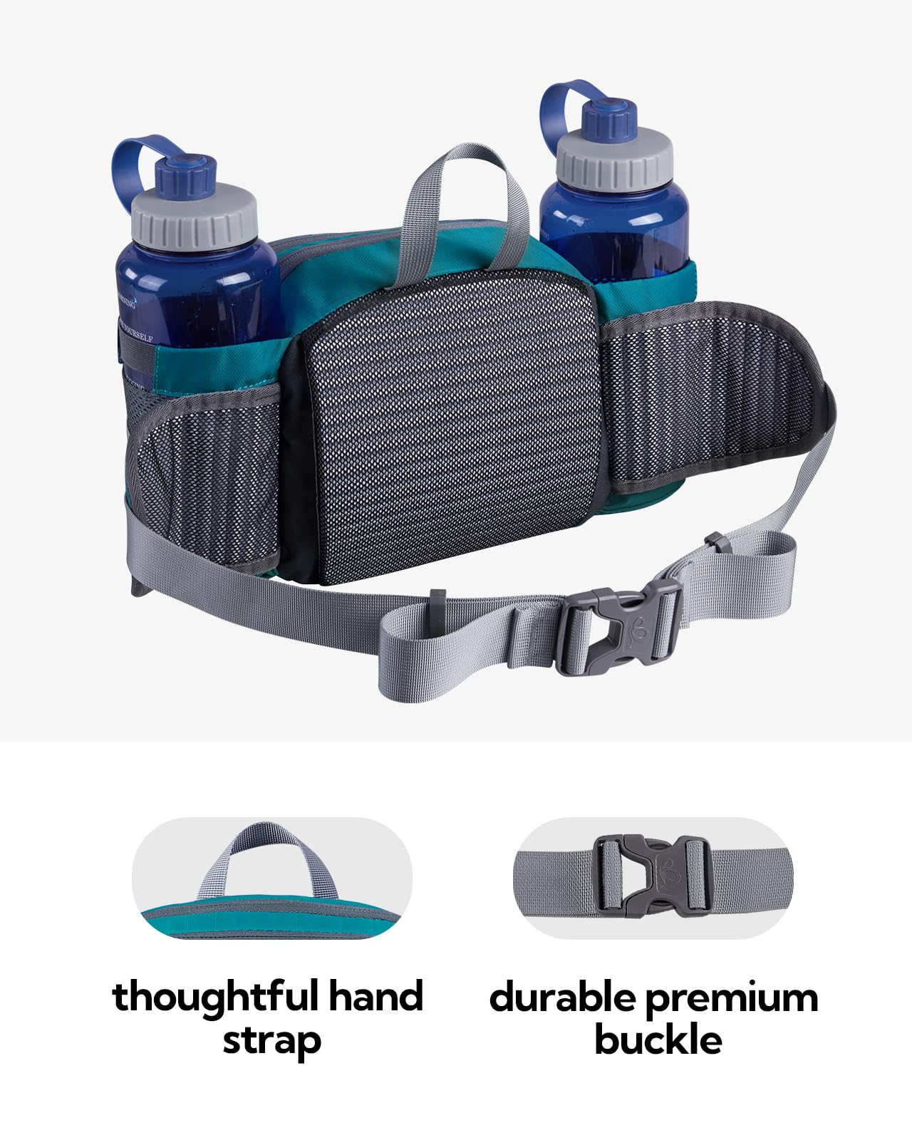 Waterfly Hiking Waist Pack Bum Bag Waist Bag with Bottle Holder Running Bag for Camping Climbing Travel Cycling and Dog Walking