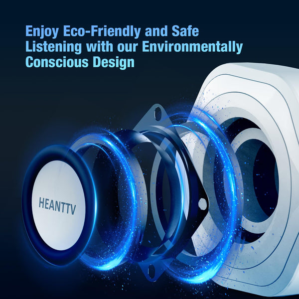 HEANTTV Computer Speaker, PC Speakers for Desktop Monitors, 2.0 Stereo Volume Control with LED Light, USB Powered & 3.5 mm jack, Perfect Multimedia Speakers for Monitors, Computer, Laptop,Smartphones