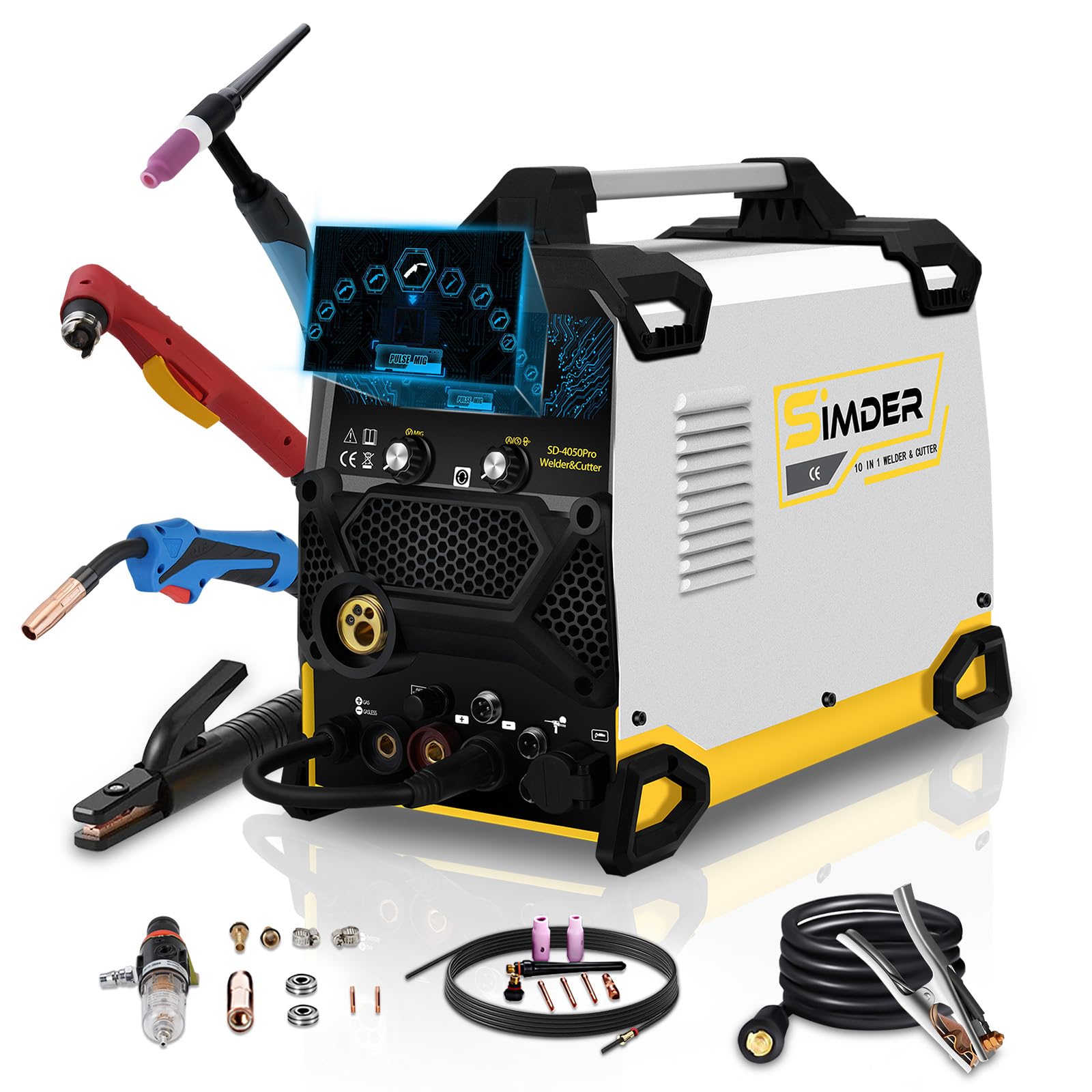 SSIMDER MIG Welder 240V Gasless MIG MMA 2 in 1 Welding Machine Flux Core Welder 220V 140Amp IGBT Inverter Welder MIG No Gas for Home DIY, Auto Repair, Metal Crafting,Best for Beginner