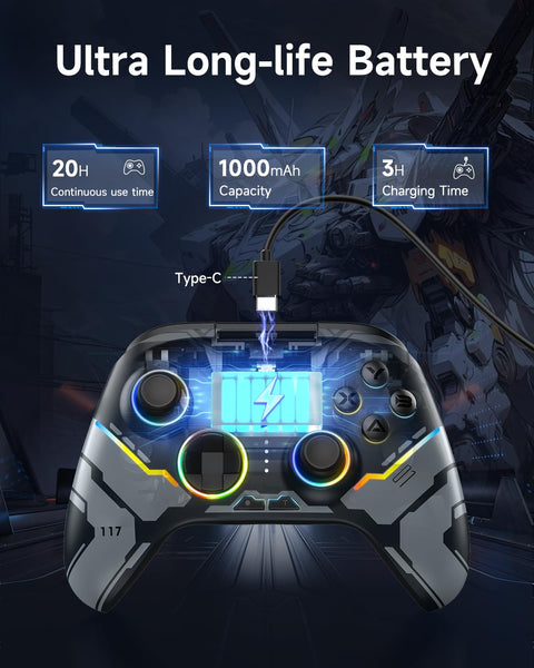 EasySMX X15 Wireless PC Controller with Hall Triggers, Hall Joysticks, Enhanced Bluetooth Game Controller,No Drift No Deadzone effect, Compatible with Windows PC, Android, Steam and Switch