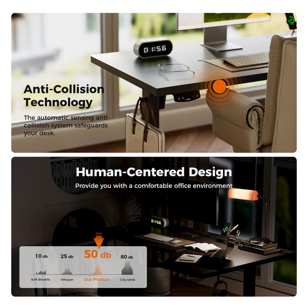 Agilestic L-Shaped Electric Standing Desk, 140cm Height Adjustable Sit-Stand Desk for Home Office, Ergonomic Computer Desk with Spliced Board, White