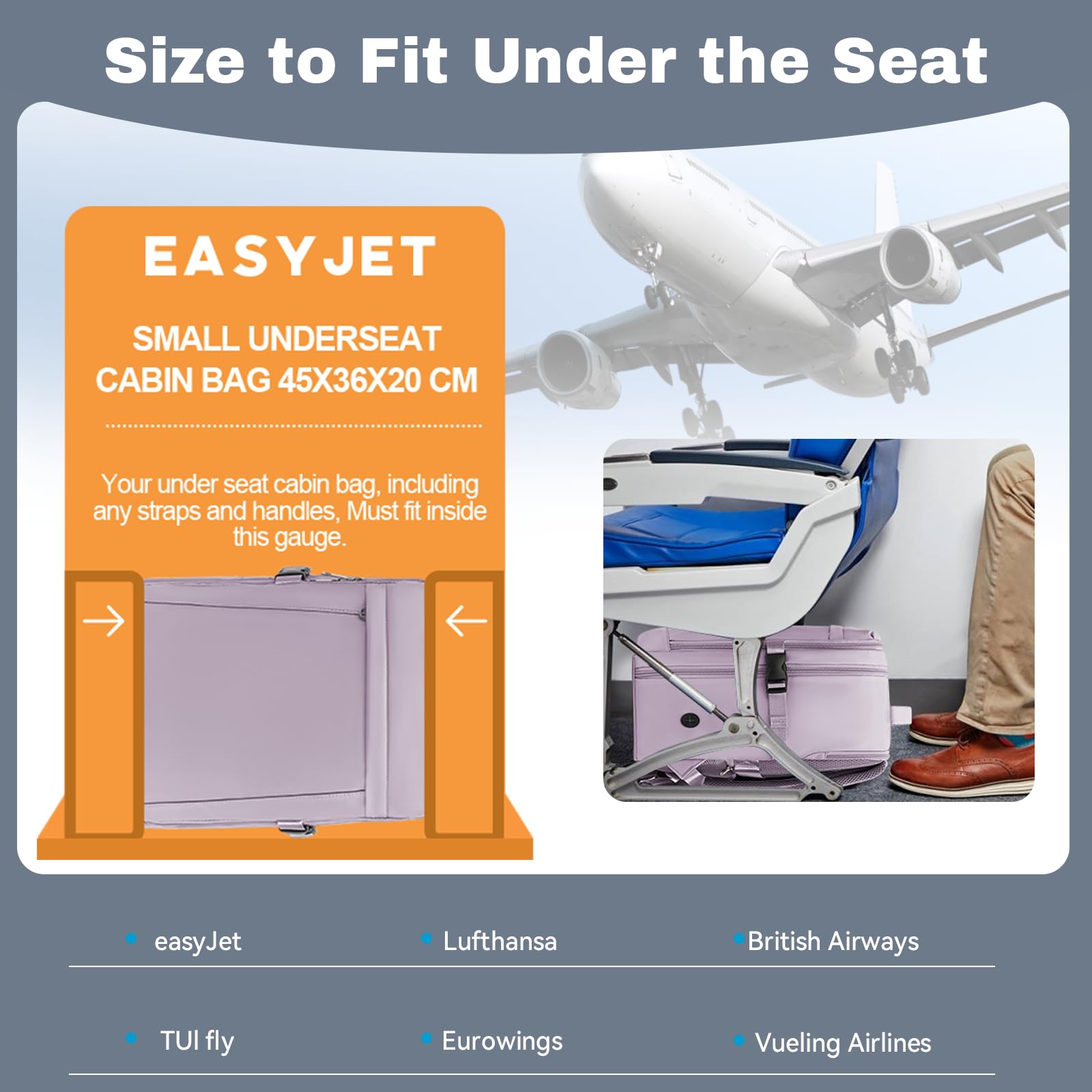 Xkdoai for Ryanair Cabin Bags 40x20x25, Travel Backpack Underseat Hand Luggage Carry-ons Airplanes Flight Bag Suitcases for Men Women