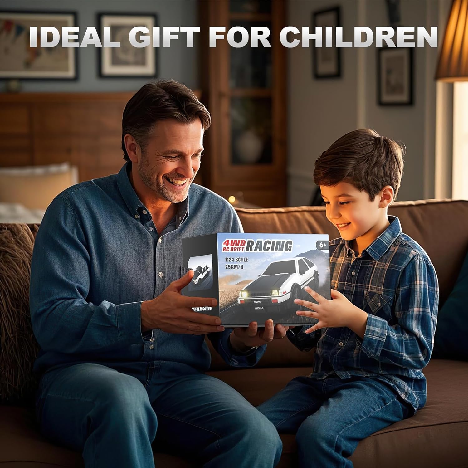 AYIQUTY RC Drift Car, 1:24 Mini 4WD Remote Control Drift Cars with Semi Proportional Throttle and LED Light, 25KM/H RC Racing, Boys Toy Gifts Age 6 7 8 9 10+