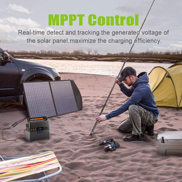 ALLPOWERS Portable Generator 288Wh Power Station Emergency Power Supply with DC/AC Inverter, PD Technology, Wireless Output, Charged by Solar Panel/Wall Outlet for Camping