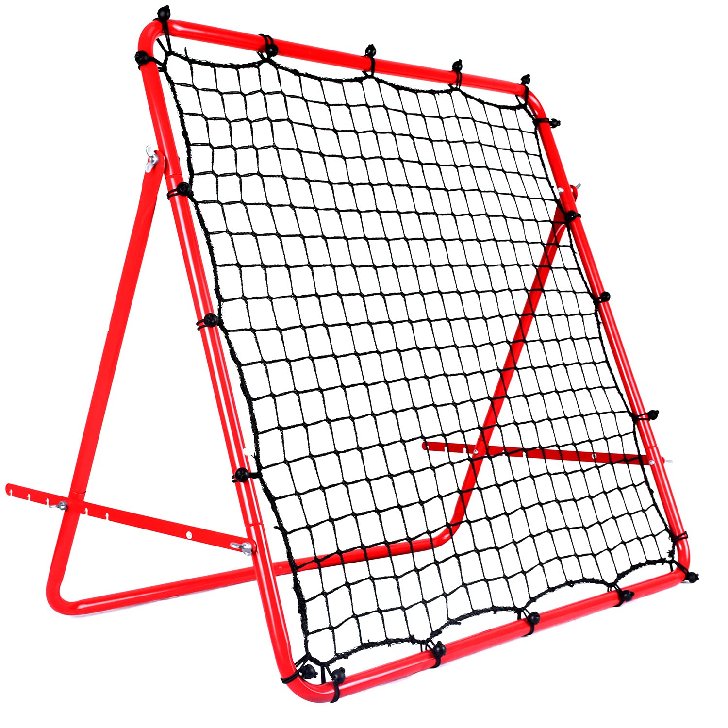 DRM Foldable Football Rebounder Net with Thickened Tube and Ropes, Soccer Rebounder Net Training Soccer Kickback Target Goal Net for Kids and