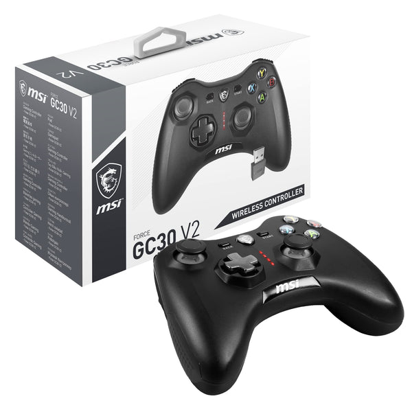 MSI FORCE GC20 V2 WHITE Wired PC Gamepad Controller - Interchangeable D-Pad Covers, Dual Vibration Motors, USB 2.0 - Wired