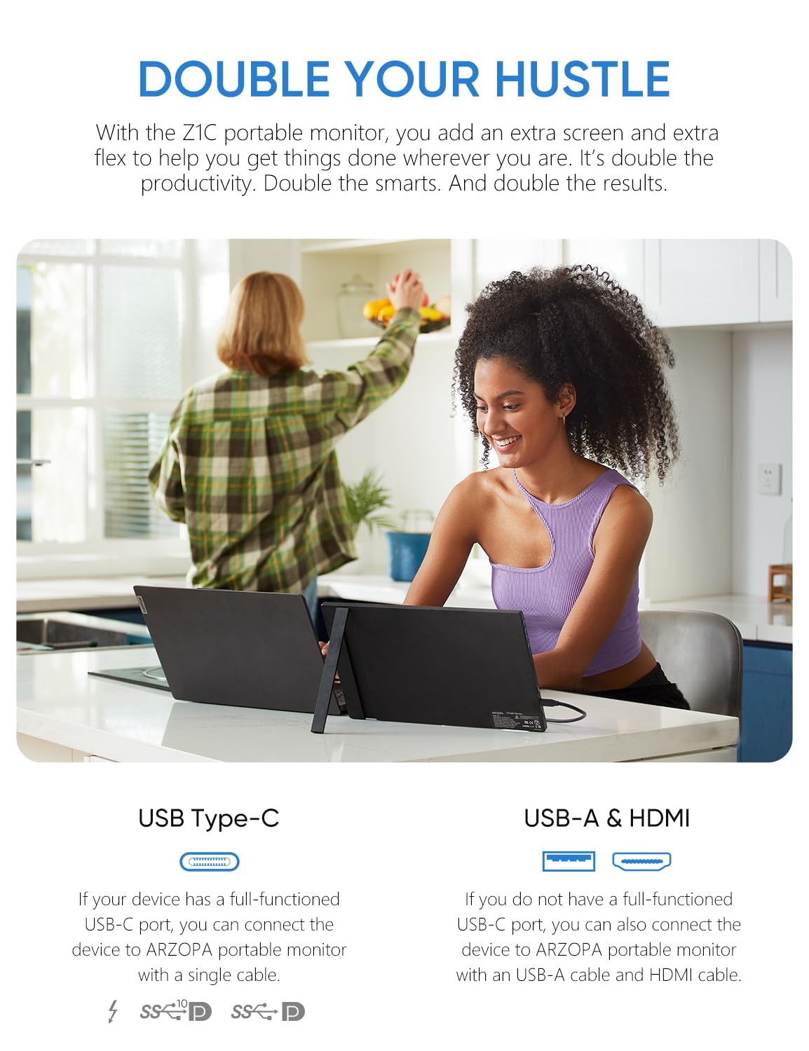 ARZOPA 16.1'' 144Hz Portable Monitor with Storage Bag, 100% sRGB 1920×1080P FHD HDR 144HZ Gaming Monitor, Ultra Slim - Eye Protection-External Second Screen for Laptop/PC/Mac/PS3/4/5/Xbox - Z1FC（Grey）