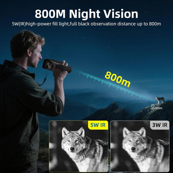 Night Vision Goggles, 5W 850NM Infrared Night Vision Binoculars for Adults, 5000 mAh Rechargeable Binoculars with Flashlight and 32G Card, 10X Digital Zoom, for Camping Hunting and Bird Watching