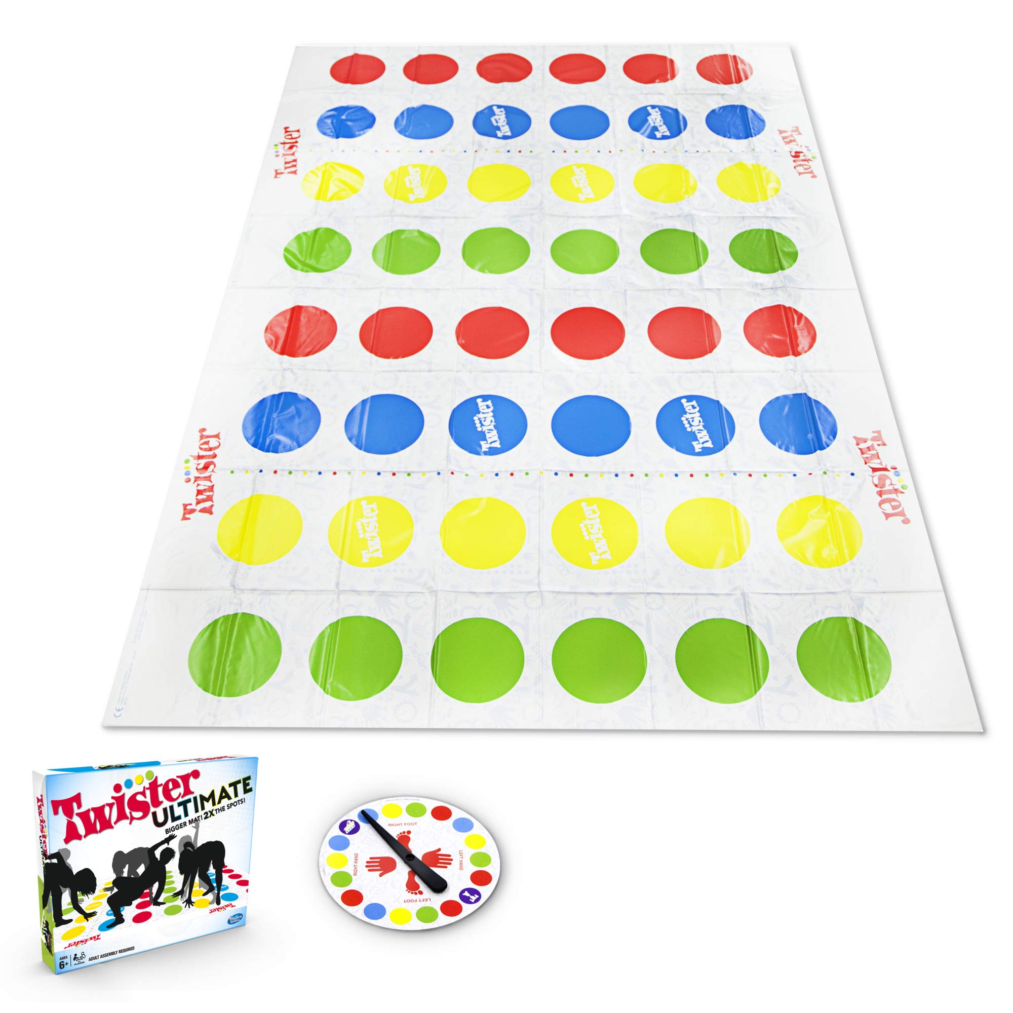 Hasbro Gaming Twister Ultimate: Bigger Mat, More Coloured Spots, Family, Kids Party Game Age 6+; Compatible with Alexa (Amazon Exclusive)