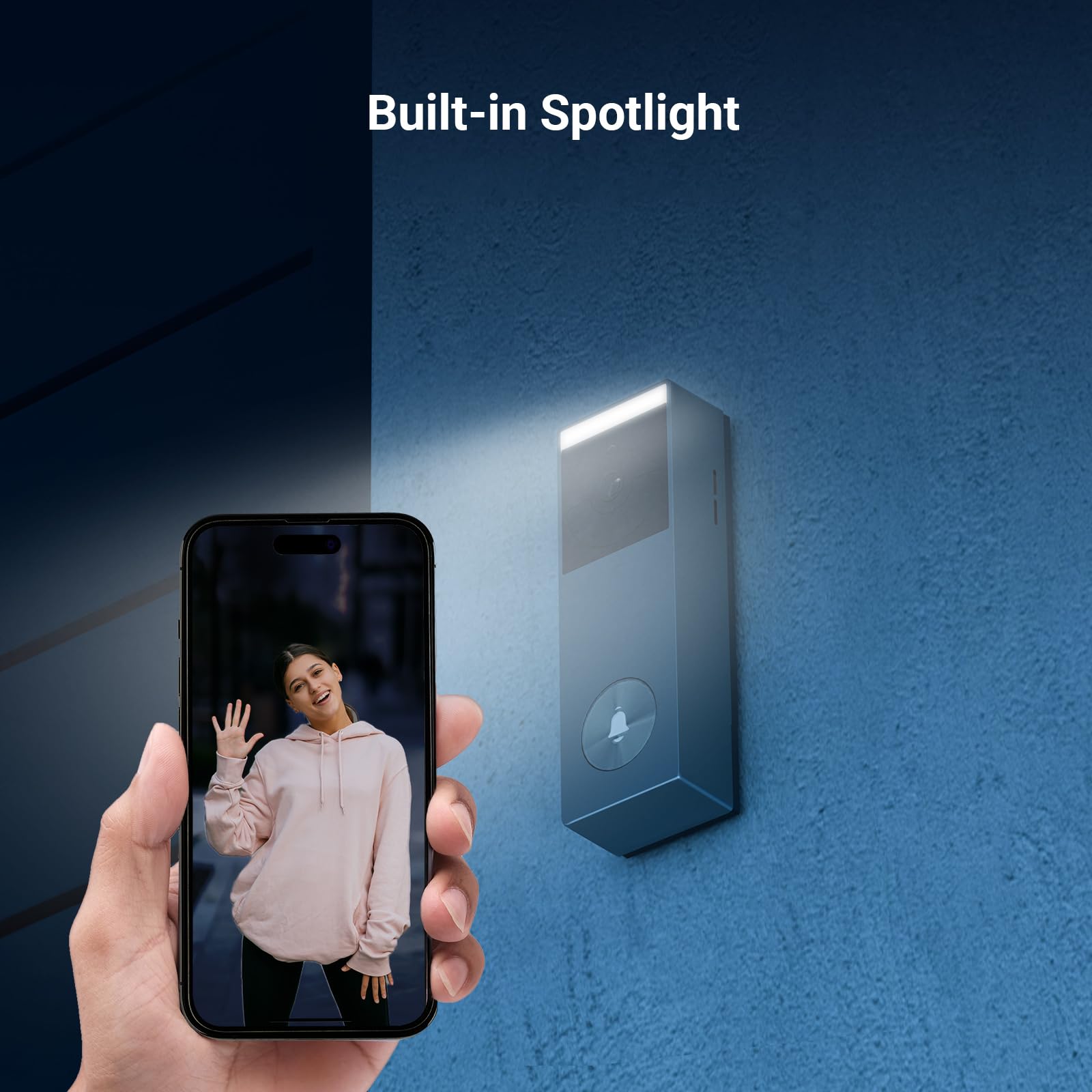 EZVIZ 2K Solar Doorbell Camera Removal-Free Charging No Monthly Fee, 32GB Local Storage, 162° Wide View, Wireless & Wired, Colour Night Vision, AI Detection, Front Door Camera (HP3 Pro)