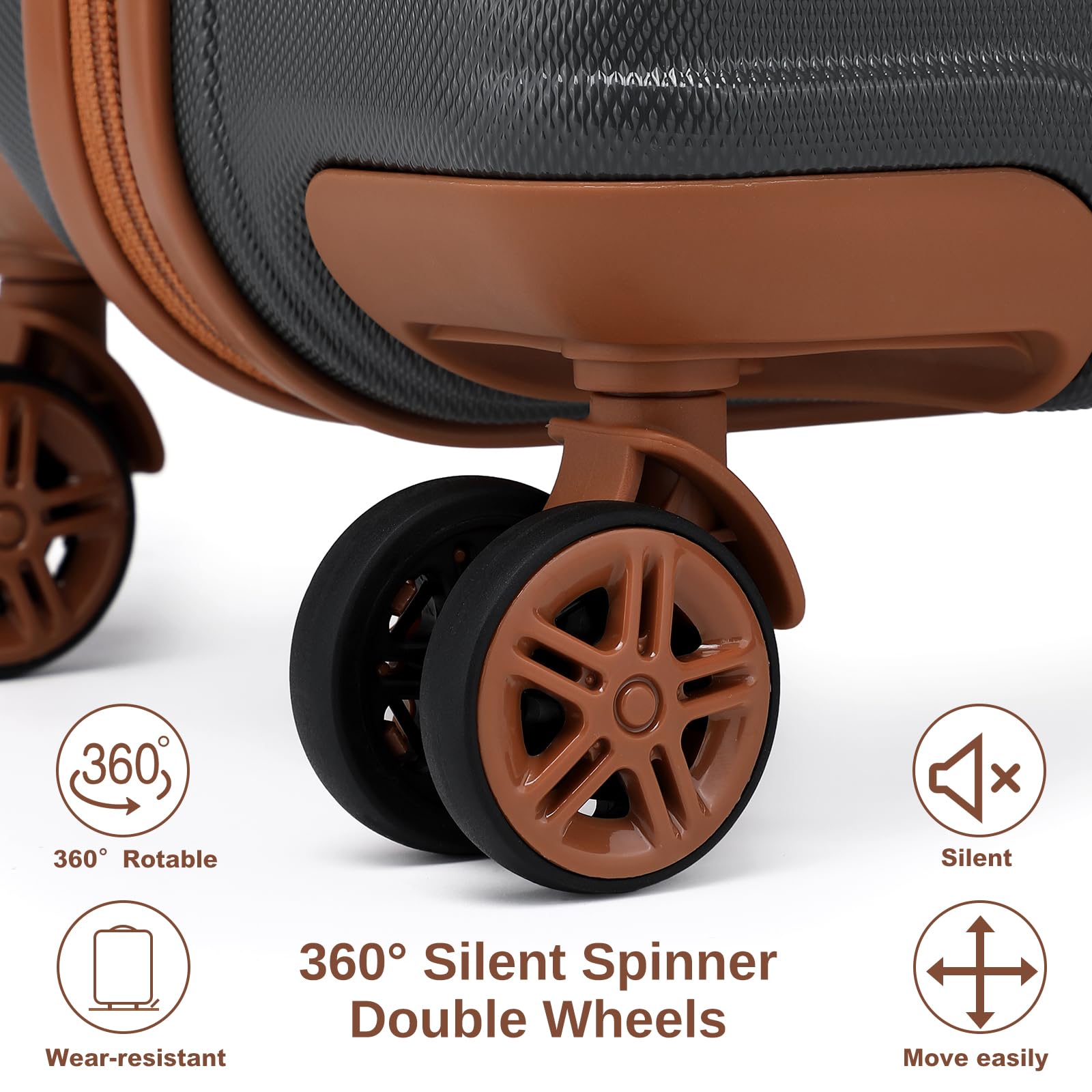 Kono Travel Luggage Sets of 6 Piece Lightweight ABS Hard Shell Trolley Case with TSA Combination Lock 20" 24" 28" Suitcase + 12" Beauty Case + Duffel Bag & Toiletry Bag (Cream White)