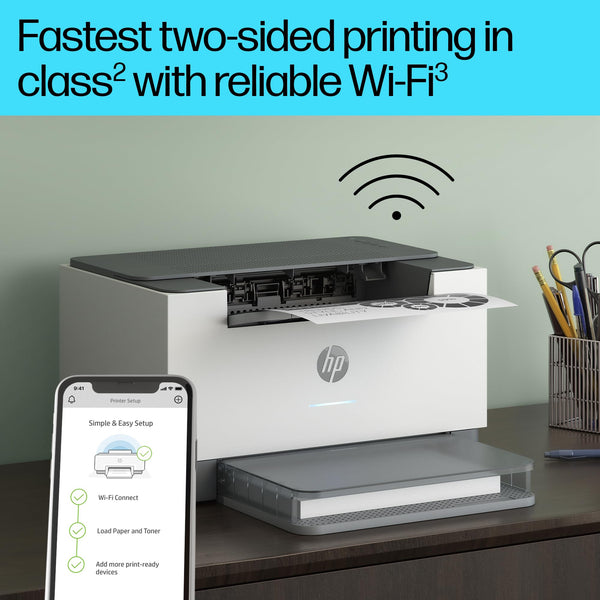 HP LaserJet M209dw Wireless Black & White Printer | 1 Year Limited Warranty | 2-sided printing | 150-sheet input tray Auto-On/Off technology | Best for small businesses and home offices