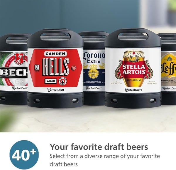 Philips Home Draft Beer Machine 5000 series, PerfectDraft, Fresh cold draft beer at Home, 30 days fresh beer, 3°C, 6L keg, (HD3760/90) [Energy Class A]